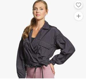 Free People Movement Kim Plunge Crop Windbreaker Jacket